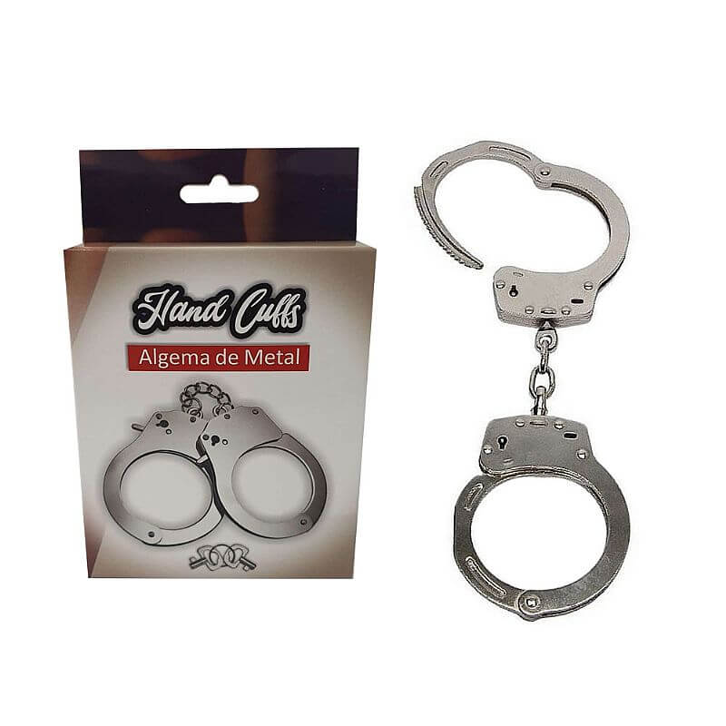 Algema Em Metal Chave E Trava Anti P Nico Hand Cuffs Sex Shop