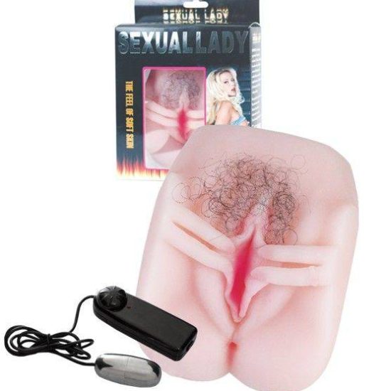 Masturbador Vagina em Cyber com Pelos Pubianos e Bullet Vibratório Multivelocidade Sexual Lady