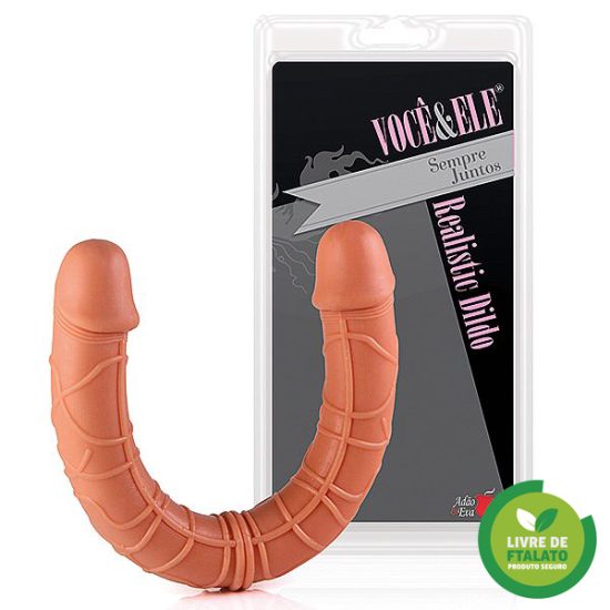 Pênis Ponta Dupla Liso sem Vibrador Adão e Eva