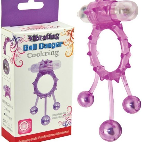 Anel Peniano com Vibro e Estimulador Vibrating Ball Banger Cockring