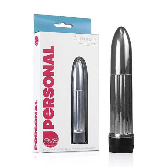 Vibrador Personal Multivelocidade Cromado Adão e Eva 13 x 2,5 cm