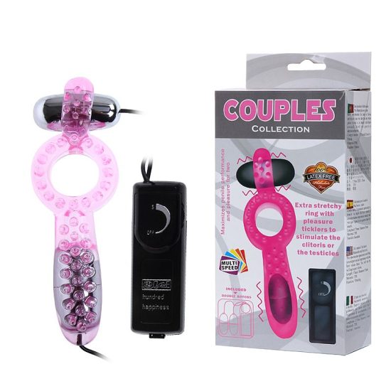 Anel Peniano em Jelly com Massageador e Vibrador Multivelocidade Duplo Couples Collection