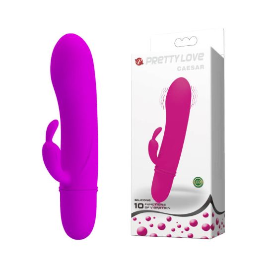 Mini Vibrador em Soft Touch com 10 Vibrações Pretty Love Caesar 11,7 x 2,6 cm