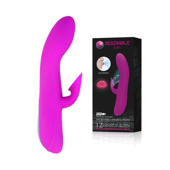 Vibrador Recarregável Desirable Flirt com Sucção Clitoriana 19,5 x 3,6 cm