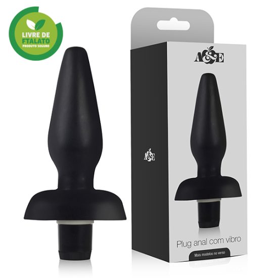 Plug Cônico com vibrador 13 x 5 cm