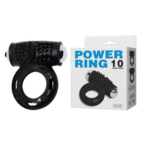 Anel Peniano Silicone Vibratório com Bullet de 10 Vibrações Power Ring 10