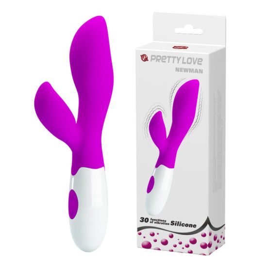 Vibrador Ponto G com 30 Vibrações em Soft Touch Pretty Love Newman Roxo 20 x 3,5 cm