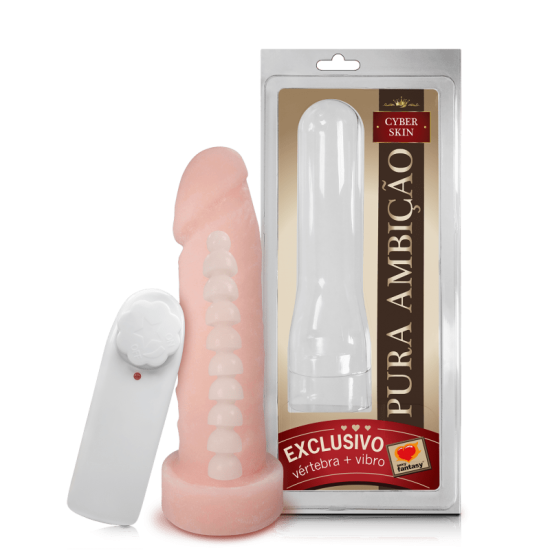 Pênis em Cyber Skin com Vibro e Vértebra Pura Ambição 16 x 4 Cm