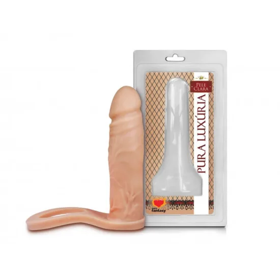 Anel Companheiro com Pênis Realístico em Silicone Pura Luxúria Sexy Fantasy 12,4 x 3 cm
