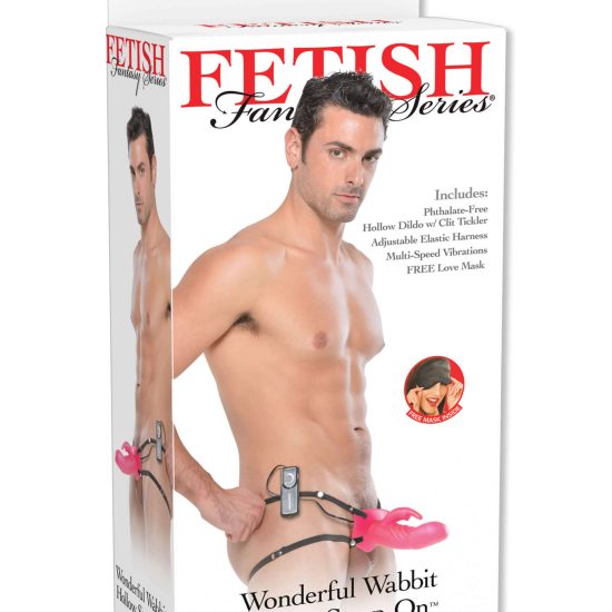 Capa Peniana com Vibro e Estimulador de Clitóris Wonderful Wabbit Hollow Strap-On Fetish Fantasy Series Pipedream 18 x 4 cm