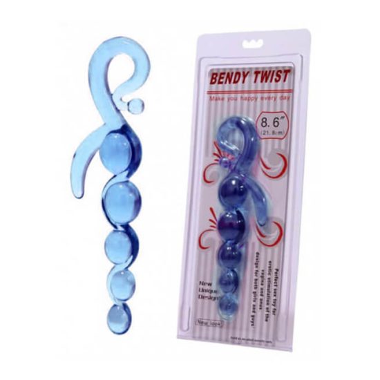 Plug Anal em Jelly com Esferas Gradativas Bendy Twist 22cm