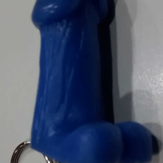 Chaveiro em Formato de Pênis Azul 5,5 cm
