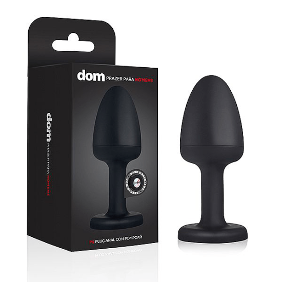 Plug Anal com Pompoar e Strass P5 Dom 11,5 x 4,5 cm