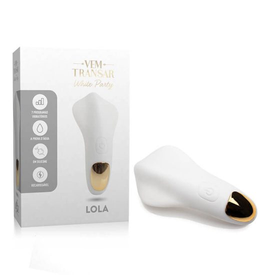 Vibrador em Silicone Recarregável Vem Transar White Party Lola 10,7 x 5 cm