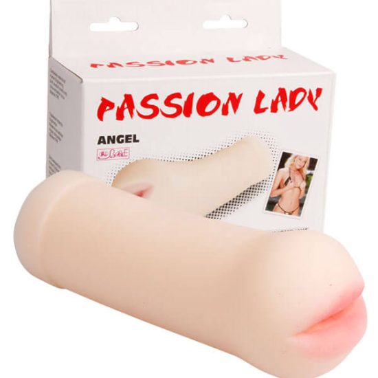Masturbador em Cyberskin Formato de Boca com Texturas Internas Passion Lady Angel 17,4 x 6,2 cm