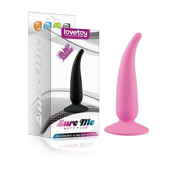 Plug Anal Cônico com Ventosa Rosa Lovetoy Lure Me 10 x 2,6 cm