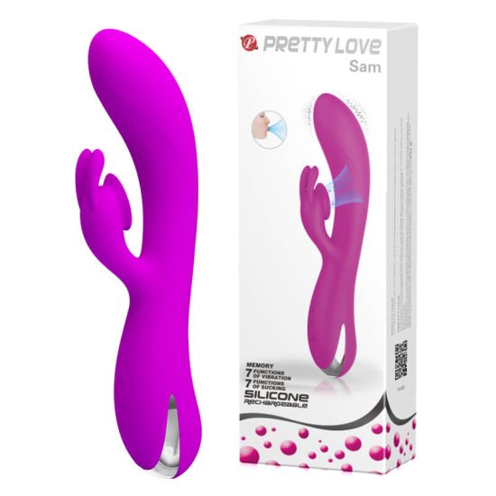 Vibrador Recarregável Ponto G em Soft Touch com Sucção Pretty Love Sam 21 x 3,5 cm