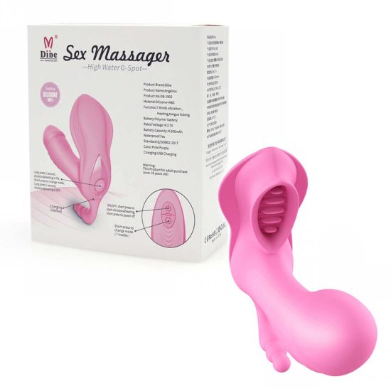 Estimulador de Ponto G, Clitóris e Períneo Recarregável em Soft Touch com Controle Remoto e Auto Aquecimento Sex Massager Angelina Dibe 13 x 4 cm