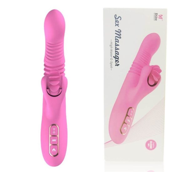 Vibrador Recarregável Rotativo em Soft Touch com Aquecimento e Simulação de Oral Sex Massager Vella Dibe 24 x 3,4 cm