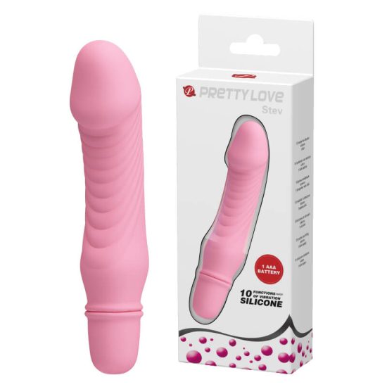 Vibrador em Soft Touch Pretty Love Stev Rosa Claro 13,5 x 2,9 cm