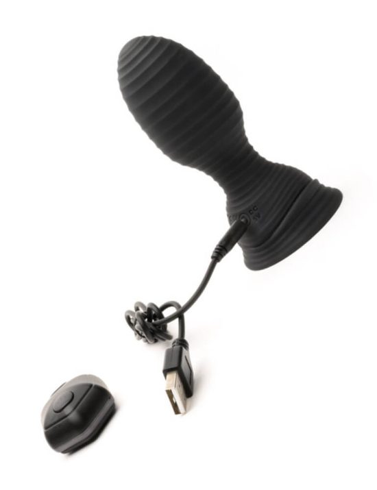 Plug Anal Inflvel Recarregvel com Controle Remoto Vibrating Inflatable  Plug Ycolor 11,6 x 4,1 cm  Sex Shop Flower Love