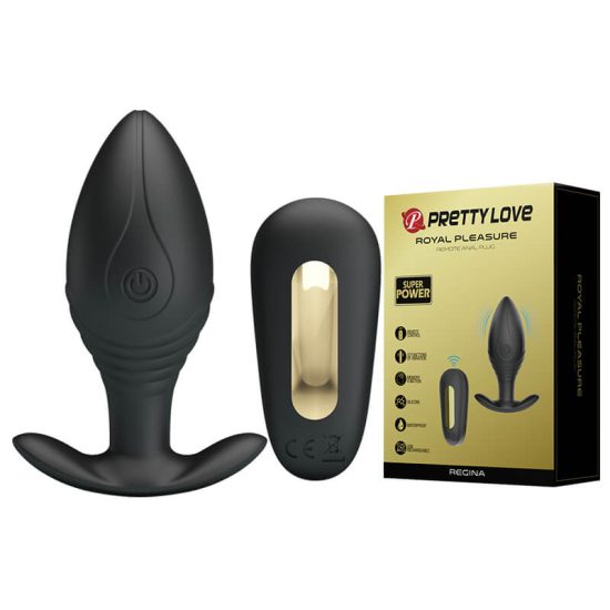 Plug Anal Recarregável em Soft Touch com Controle Remoto Pretty Love Royal Pleasure Regina 8,8 x 3,4 cm