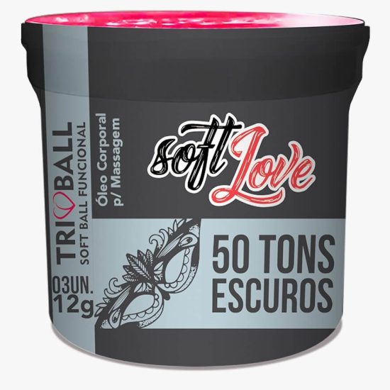 Bolinha Explosiva Esquenta e Vibra 50 Tons Escuros com 3 Unidades Tri Ball Soft Ball