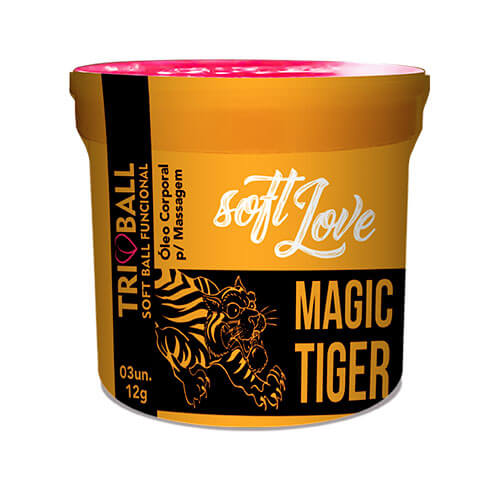 Bolinha Explosiva Magic Tiger Multi Sensações Intensas com 3 Unidades Tri Ball Soft Love