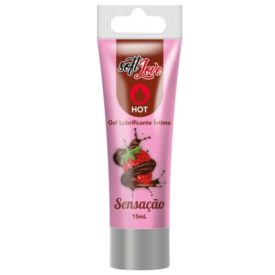 Gel Lubrificante Comestível com Sensação de Esquentar Sabor Sensação Soft Love Hot 15 Ml