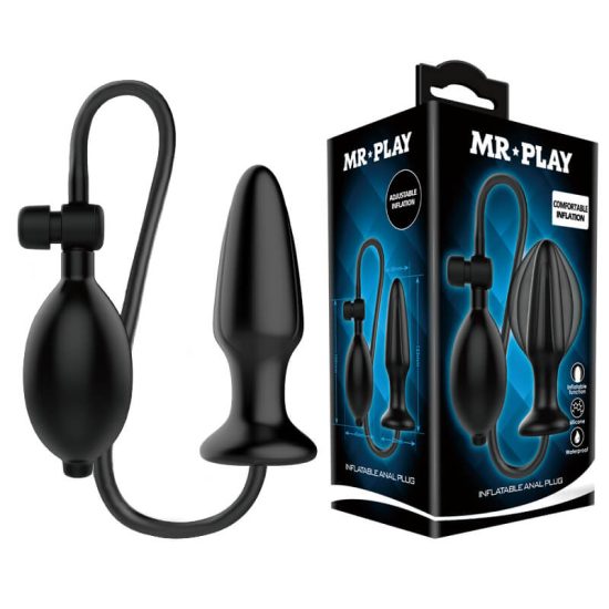 Plug Anal Inflável de Silicone com Bomba Manual Mr Play Pretty Love 13 x 3,8 cm