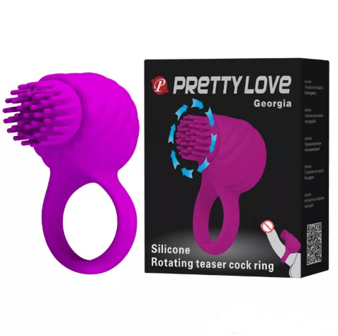 Anel Peniano com Movimento Giratório Recarregável em Soft Touch Georgia Pretty Love