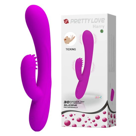 Vibrador Recarregável com Estimulador de Clitóris Texturizado Pretty Love Harry 19 x 3 cm
