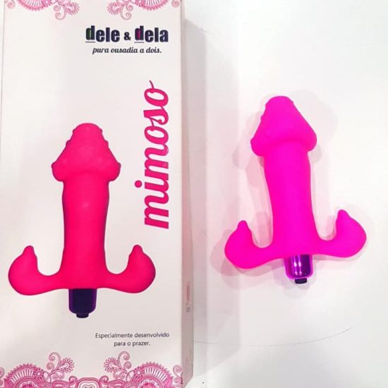 Plug com vibro Dele e Dela Sexy Fantasy  a prova d'água 9cm X 4cm