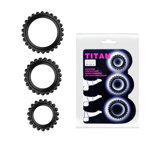 Kit com 3 Anéis Penianos Finos e Ondulados Titan Pretty Love