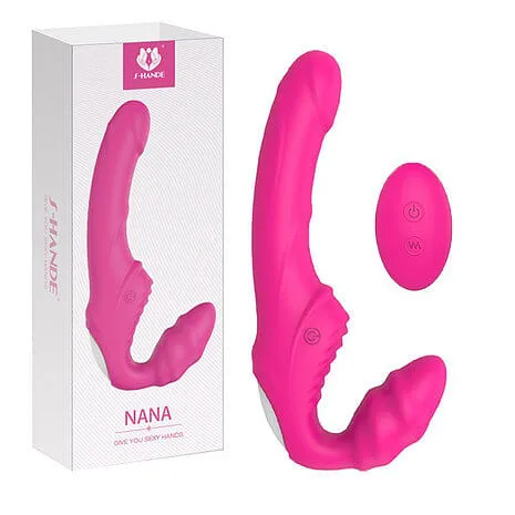Vibrador Recarregável Strapless em Soft Touch com Controle Remoto Nana-Rct pink S-Hande 21,8x 3 cm
