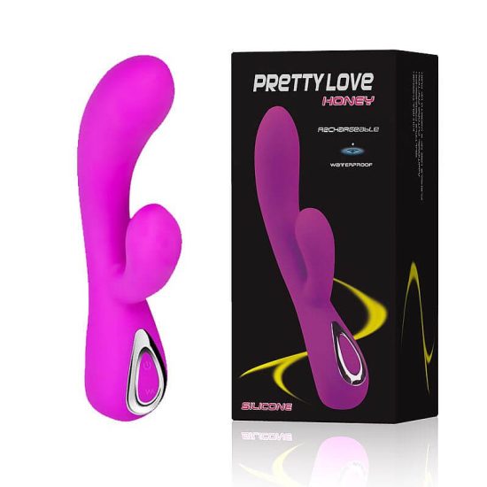 Vibrador Recarregável Ponto G em Soft Touch com Controle Via Aplicativo com Estimulador de Clitóris com 10 Modos de Vibração Pretty Love Honey 11,9 x 3,4cm