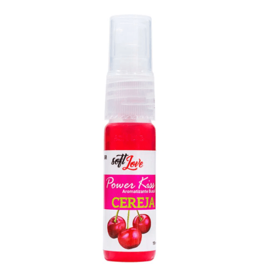 Aromatizante Bucal Sabor Cereja Power Kiss Soft Love 15ml