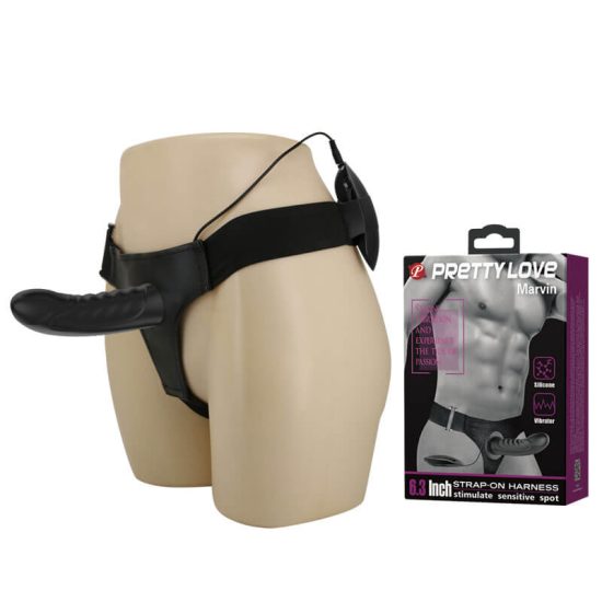 Capa Peniana em Silicone Soft Touch com Cinta Regulável e Vibro Multivelocidade Marvin Pretty Love 16,2 x 4,2 cm