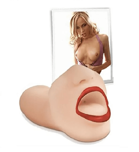 Masturbador Masculino com Texturas Internas em Formato de Boca em CyberSkin Fantasy Pussy & Ass 14,5 x 5,3 cm