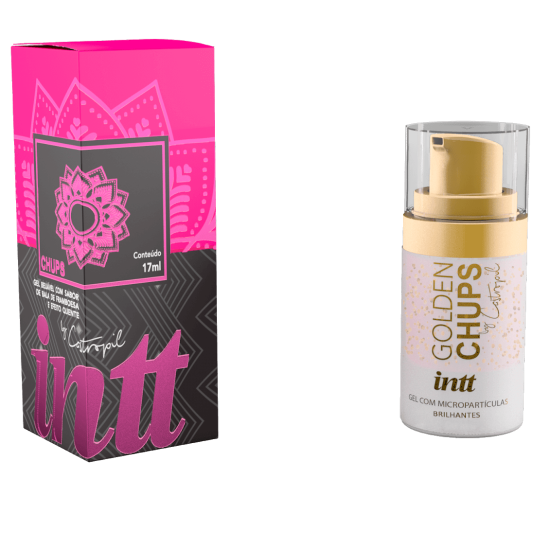 Gel Beijável com Sabor Bala de Framboesa Efeito Quente Golden Chups Intt 17 ml