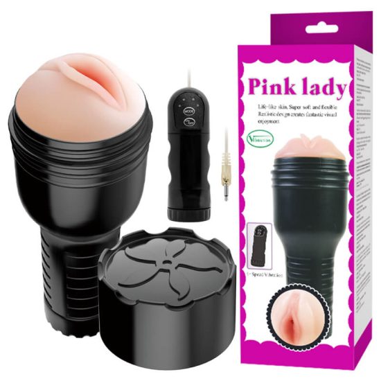 Masturbador Lanterna em Formato de Vagina com 4 Vibrações Pink Lady 25 x 9,2 cm