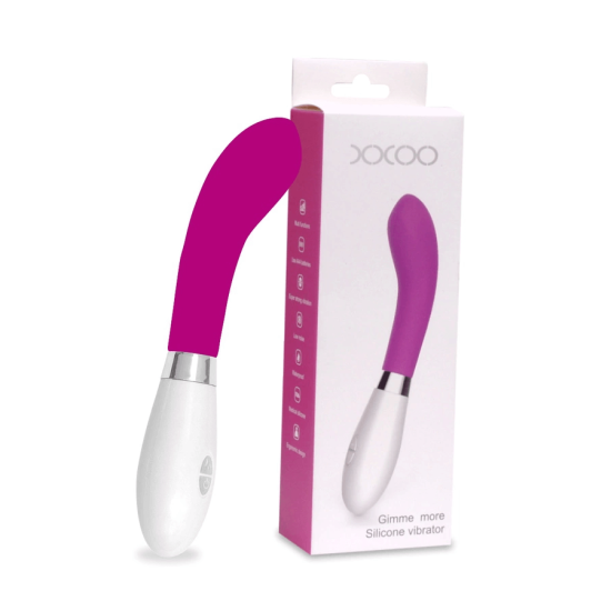 Vibrador Ponto G em Soft Touch Roxo com 10 Modos de Vibrações Gimme More XXOO 20,3 x 3,4 cm