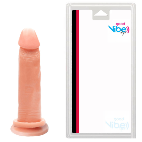Pênis Realístico em Silicone com Ventosa na Cor Bege Good Vibe Toys 19,5 x 4,5 cm