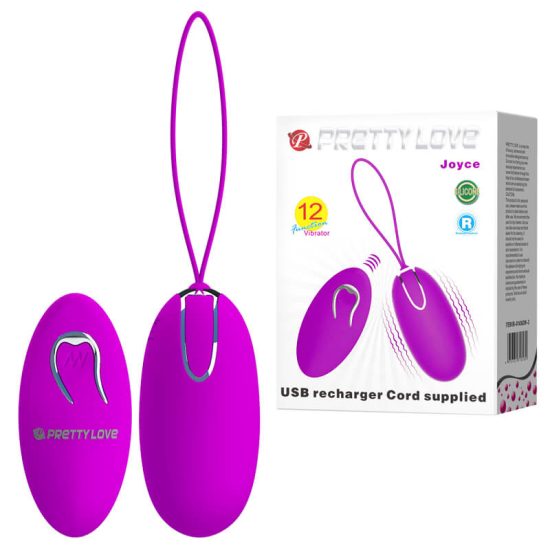 Bullet Recarregável em Soft Touch com 12 Vibrações e Controle Remoto Pretty Love Joyce 7,8 x 3,7 cm