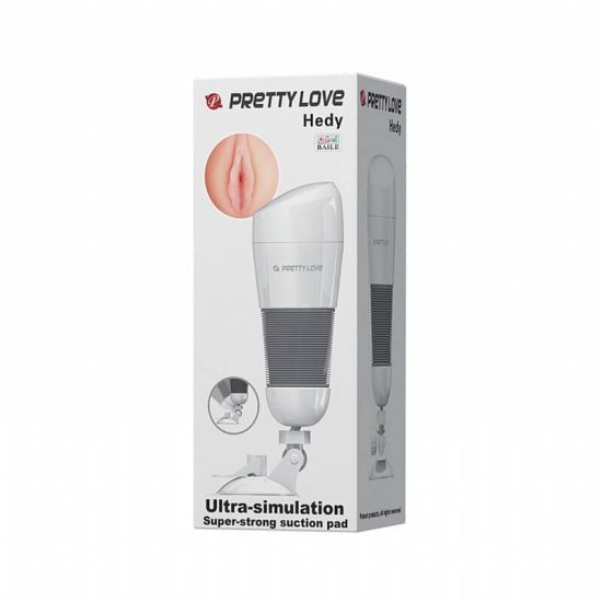 Masturbador Lanterna em Forma de Vagina em Cyberskin com Ventosa e Vibração Branca Hedy