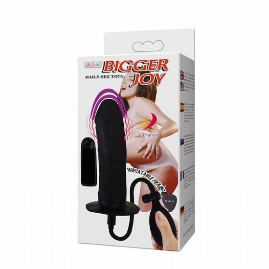 Plug Inflável em Formato de Pênis com Vibração Multivelocidades 16 X 4 cm  Bigger Joy