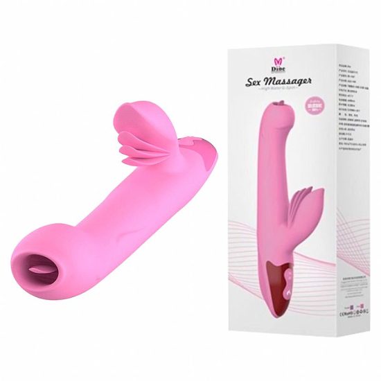 Vibrador Estimulador de Ponto g e Clitóris com Movimentos Vai e Vem , Rotação 7 Modos de Vibração e Aquecimento  Aileen - Dibe 14,3 X 3,3 CM Rosa