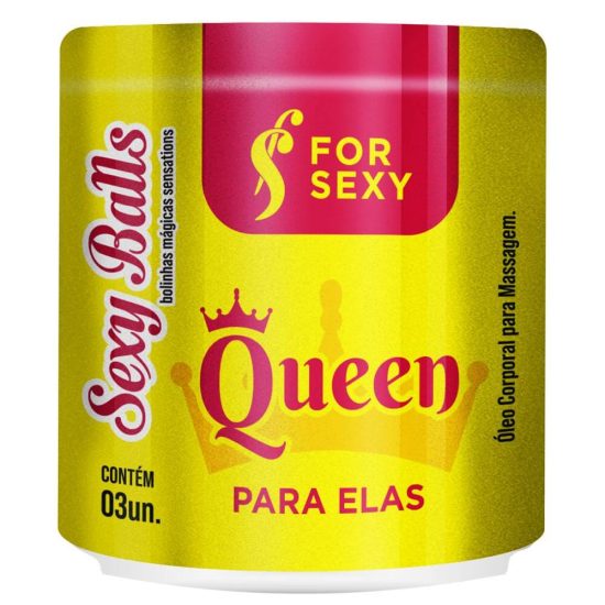 Bolinha Explosiva Funcional Aromatizada Quente e Vibrante Sexy Balls Queen Para Elas com 3 Unidades For Sexy