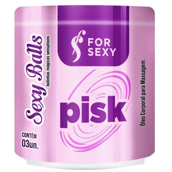 Bolinha Explosiva para Sexo Anal Dessensibiliza, Esquenta, Pulsa e Dilata Sexy Balls Pisk com 3 Unidades For Sexy