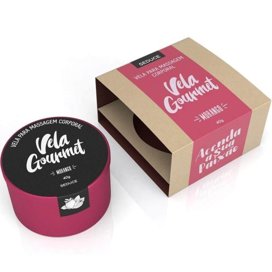 Vela Gourmet para Massagem Corporal com Aroma de Morango Sexy Hot 40g